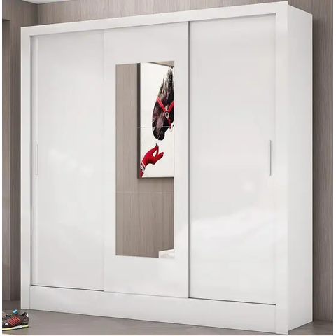 Guarda Roupa Dubaí com Espelho Branco - Carioca Móveis