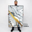 Ver imagem 2 de Quadro Decorativo em Canvas Abstrato Mármore Delux TaColado Moldura Flutuante 4,5cm Freijó 120 x 80c