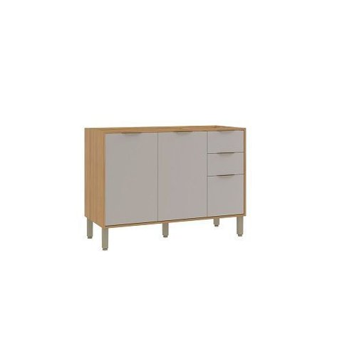 Balcão 1200 3 Portas 2 Gavetas sem Tampo Colors Freijó/cinza Chalck – Kits Paraná