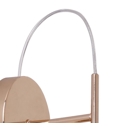 Arandela Media Luna Dourado e Transparente (c)18cm (l)12cm (a)27.5cm 1x6w 3000k 300lm - Hm004