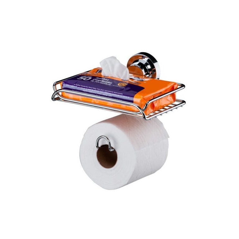 Suporte de Papel Higiênico/ Porta Objetos Cromado Future