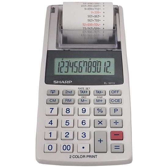 Calculadora Sharp EL-1611V - 12 Digitos - Com Bobina - Branco ...