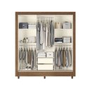 Ver imagem 2 de Guarda-roupa Casal Office 3 Portas 2 Gavetas Jequitiba/off White - Pnr Móveis