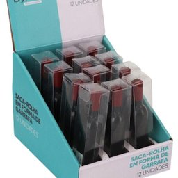 Saca-Rolhas De Garçom Forma De Garrafa Display 12pç Abridor - 1