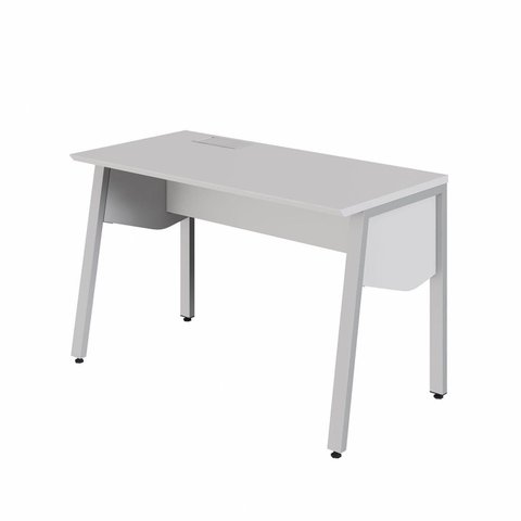 Plataforma Individual Trabalho Escritório com Caixa de Tomadas F5 Office 150cm Industrial Cinza