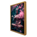 Ver imagem 3 de Quadro Decorativo Buda e As Flores em Moldura Caixa Tacolado Moldura Trad 1cm Madeira Escura com Vid