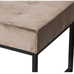 Kit Poltrona e Puff Luana Base Preto Veludo Cappuccino - Montanaris Decor Md Montanaris Decor Kit Lu - 4