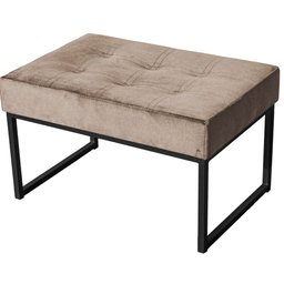 Kit Poltrona e Puff Luana Base Preto Veludo Cappuccino - Montanaris Decor Md Montanaris Decor Kit Lu - 3