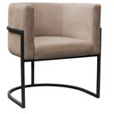 Ver imagem 2 de Kit Poltrona e Puff Luana Base Preto Veludo Cappuccino - Montanaris Decor Md Montanaris Decor Kit Lu