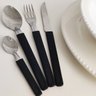 Jogo de Talheres 24 Peças Facas Garfos e Colheres Faqueiro Aço Inox Cabos Pretos Martinazzo - 5