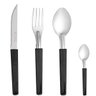 Jogo de Talheres 24 Peças Facas Garfos e Colheres Faqueiro Aço Inox Cabos Pretos Martinazzo - 1