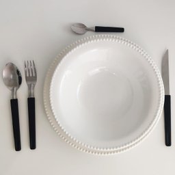 Jogo de Talheres 24 Peças Facas Garfos e Colheres Faqueiro Aço Inox Cabos Pretos Martinazzo - 9