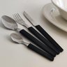Jogo de Talheres 24 Peças Facas Garfos e Colheres Faqueiro Aço Inox Cabos Pretos Martinazzo - 4