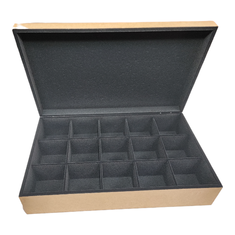 Caixa para 15 Relógios Flocada em Preto Josely Flocados