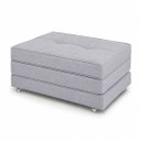 Ver imagem 1 de Puff Cama Dobravel Solteiro 90cm com Rodizios: Linho Cinza Claro