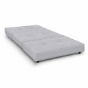 Ver imagem 2 de Puff Cama Dobravel Solteiro 90cm com Rodizios: Linho Cinza Claro