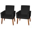 Ver imagem 2 de Kit 2 Poltronas Decorativas Mel Suede Preto Dal Poz Estofados
