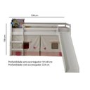 Ver imagem 4 de Cama com Escorregador em Madeira Maciça e Tenda Bege/Rosa - Casatema