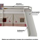 Ver imagem 2 de Cama com Escorregador em Madeira Maciça e Tenda Bege/Rosa - Casatema