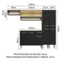 Ver imagem 4 de Armário de Cozinha Completa 229cm Rustic/Preto Emilly Madesa 07