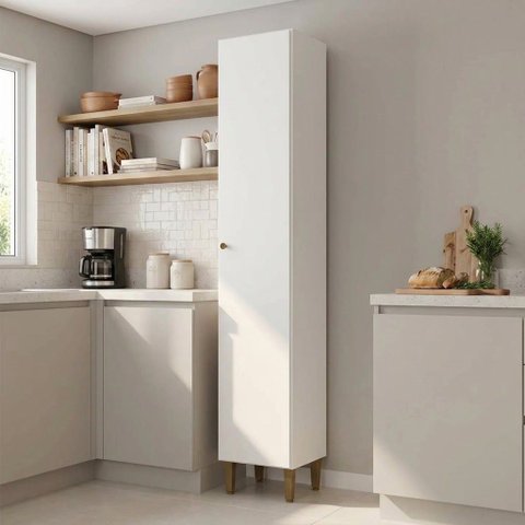 Paneleiro para Cozinha Modulada 1 Porta 214 x 40cm Magnólia Yescasa Branco