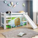 Ver imagem 1 de Cama Infantil com Escorregador e Tenda Casinha de Pedra Azul - Casatema