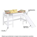 Ver imagem 2 de Cama Infantil com Escorregador e Tenda Casinha de Pedra Azul - Casatema