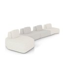Ver imagem 2 de Sofá 4 Lugares Orgânico com Chaise e 3 Módulos Berlim bouclê Off White/cinza Claro K01 - D’Rossi