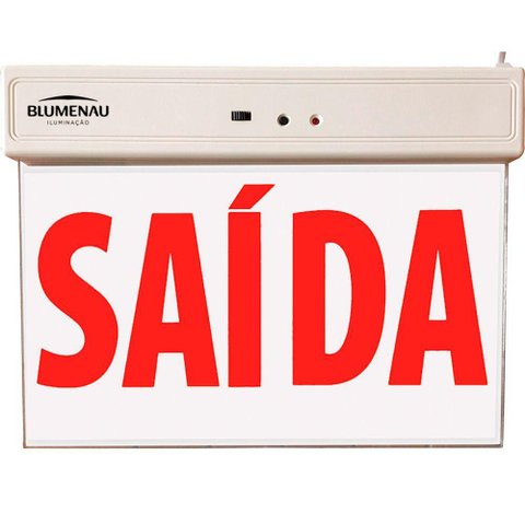 Placa de Saída de Emergência Blumenau 1w Bivolt