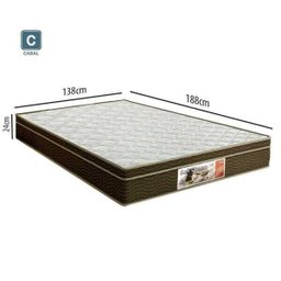 Cama Box Casal com Baú + Colchão Molas Bonnel 138x188x69cm - 4