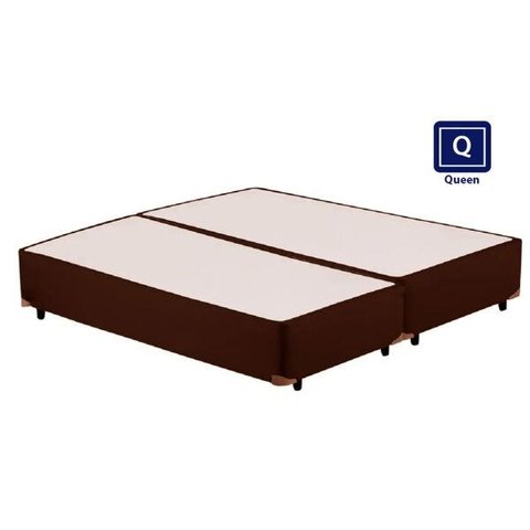 Base Box Bi Partido Queen Marrom 158x198x28