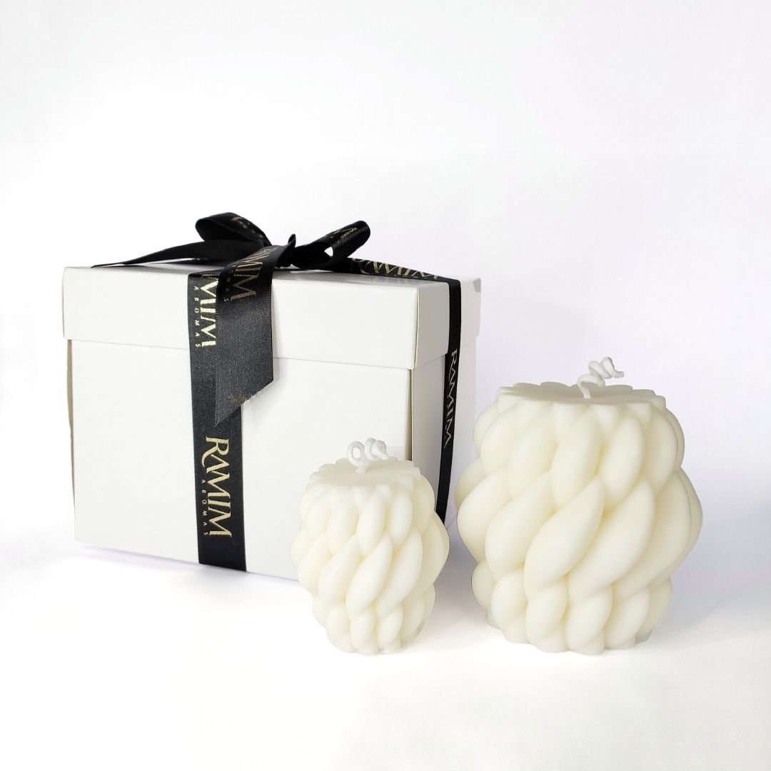 Velas Tricot - Set Decorativo e Perfumado para Presente Ramim Aromas Sem Aroma