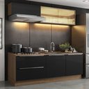 Ver imagem 1 de Armário de Cozinha Compacta 200cm Rustic/Preto Lux Madesa 01