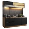 Armário de Cozinha Compacta 200cm Rustic/Preto Lux Madesa 01 - 3