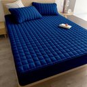 Ver imagem 1 de Protetor de Colchão Berço Impermeável Matelado em Microfibra Poliéster 1 Peça Azul Marinho Oem