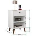 Ver imagem 2 de Mesa de Cabeceira Retrô Dubai Branco 100% MDF - LH Móveis