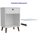 Ver imagem 3 de Mesa de Cabeceira Retrô Dubai Branco 100% MDF - LH Móveis