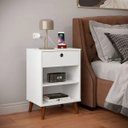 Ver imagem 1 de Mesa de Cabeceira Retrô Dubai Branco 100% MDF - LH Móveis