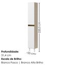 Ver imagem 3 de Paneleiro 2 Portas MDF 35x221 cm Kali 122286 Bianco Toq Branco Nicioli