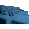 Sofá Cairo 3,52M Retrátil e Reclinável Molas No Assento e 6 Almofadas Tecido Suede Azul - 4