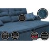 Sofá Cairo 2.52M Retrátil e Reclinável Molas No Assento e 4 Almofadas Tecido Suede Azul - 4