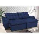 Ver imagem 1 de Sofá Retrátil e Reclinável Oklahoma 2,02M Molas e Pillow No Assento Tecido Suede Azul