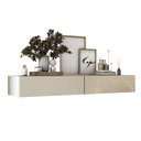 Ver imagem 3 de Aparador Buffet de Parede com 2 Gavetas Espaçosas Design Clean Moderno Porta Retrato e Bebidas:off W