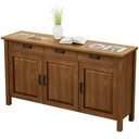 Ver imagem 7 de Balcão Buffet para Sala de Jantar Rústico 145cm com Cerâmica Maram W02 Imbuia - Lyam Decor