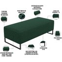 Ver imagem 4 de Kit 02 Puffs Decorativo Sala de Estar Bali W01 Base Ferro 120x50 cm Bouclê Verde - Lyam Decor