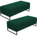 Ver imagem 1 de Kit 02 Puffs Decorativo Sala de Estar Bali W01 Base Ferro 120x50 cm Bouclê Verde - Lyam Decor
