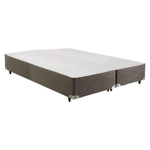 Cama Box Base Queen Herval Suede Velvet Gray 158x198x20