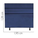 Ver imagem 3 de Cabeceira Estofada Argentina 195cm King Size para Cama Colchão Box Quarto Suede Azul Marinho -