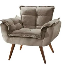 Poltrona Decorativa para Sala de Estar Opala Platinum Decor Capuccino - 2