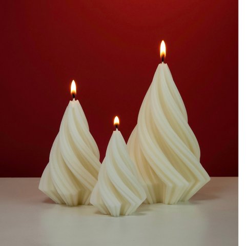 Vela Decoração Árvore de Natal Espiral - 3 Tamanhos